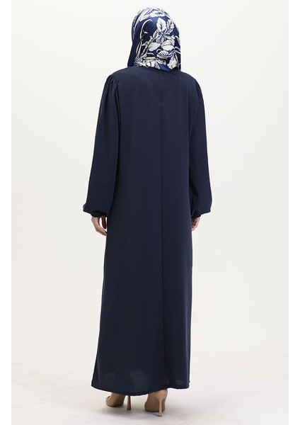 Broş Detaylı Elbise 0017-03 Lacivert indirimleri