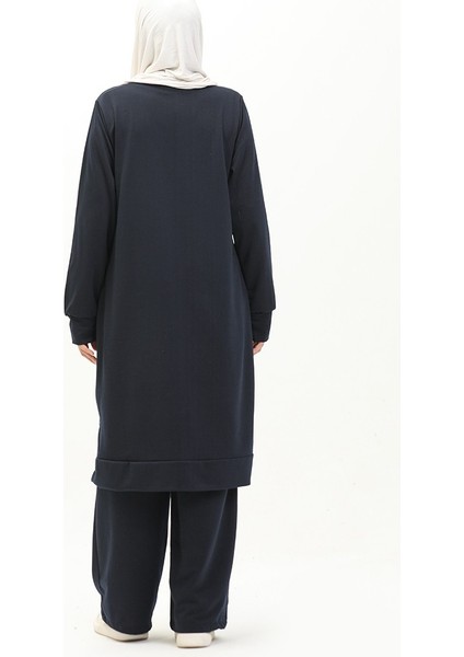 Iki Iplik Tunik Pantolon Ikili Takım 0001-06 Lacivert indirimleri