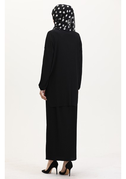 Piliseli Tunik Etek Ikili Takım 0015-07 Siyah indirimleri