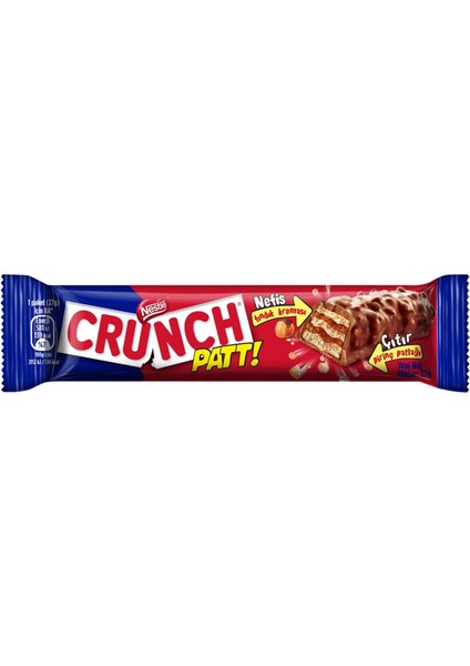 Crunch Patt Sütlü Çikolatalı Pirinç Patlaklı Gofret 27 gr x 12 Adet