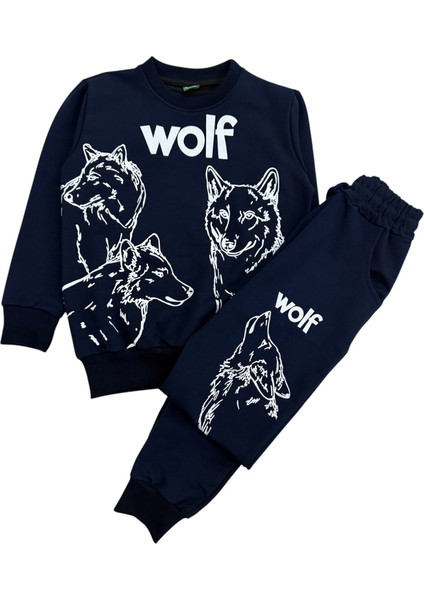 Erkek Çocuk Pamuklu Mevsimlik Lacivert Köpek Desenli Eşofman Takımı fiyatları