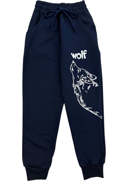 Erkek Çocuk Pamuklu Mevsimlik Lacivert Köpek Desenli Eşofman Takımı fırsatları