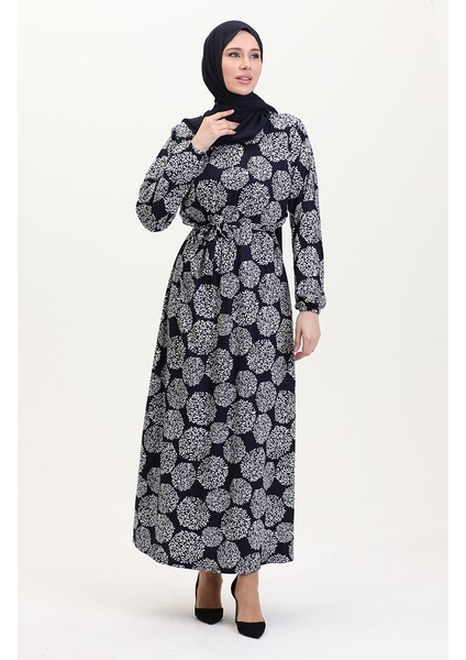 Kuşaklı Emrpime Süet Elbise 4582D-02 Lacivert fiyatları