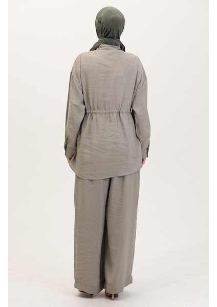 Modal Kumaş Tunik Pantolon Ikili Takım 4064-03 Limon Küfü Yeşili indirimleri