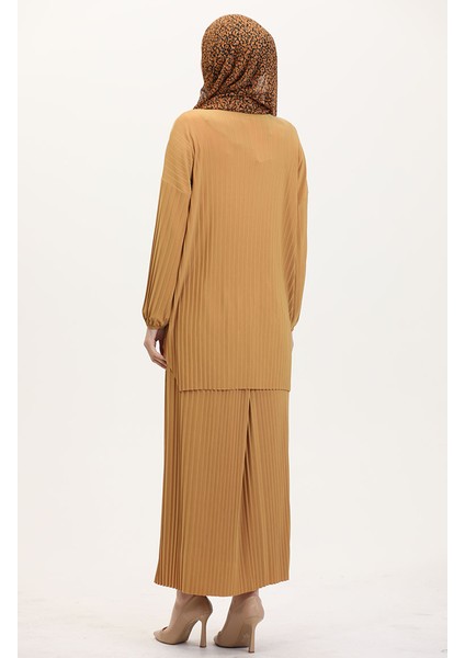 Piliseli Tunik Etek Ikili Takım 0015-03 Hardal indirimleri