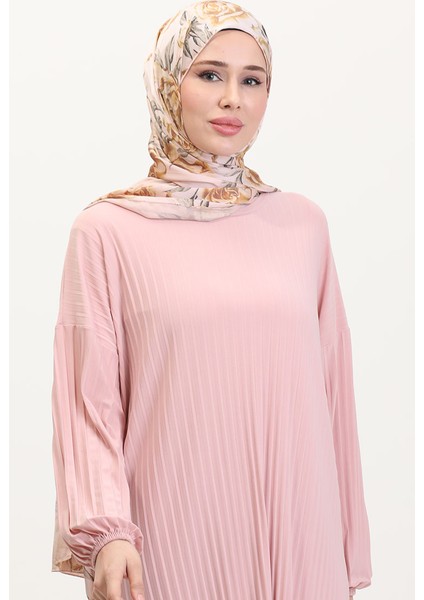 Piliseli Tunik Etek Ikili Takım 0015-04 Pudra modelleri