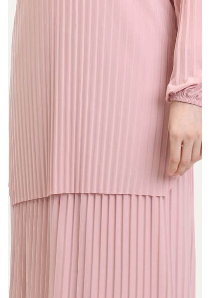 Piliseli Tunik Etek Ikili Takım 0015-04 Pudra fırsatları