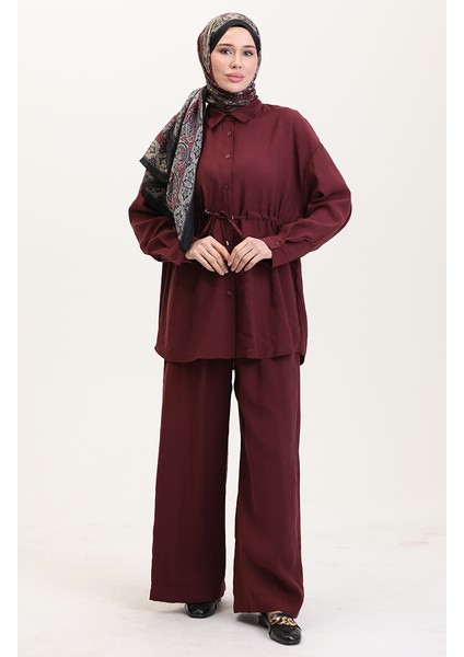 Modal Kumaş Tunik Pantolon Ikili Takım 4064-01 Bordo fiyatları