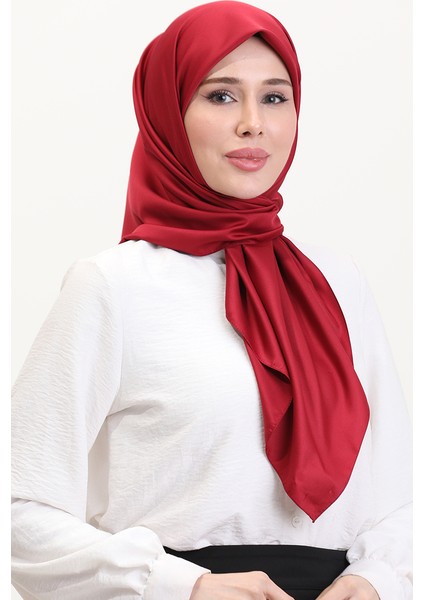 Düz Twill Eşarp 19096-10 Bordo