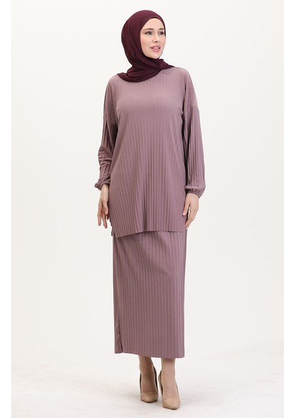 Piliseli Tunik Etek Ikili Takım 0015-06 Vizon fiyatları