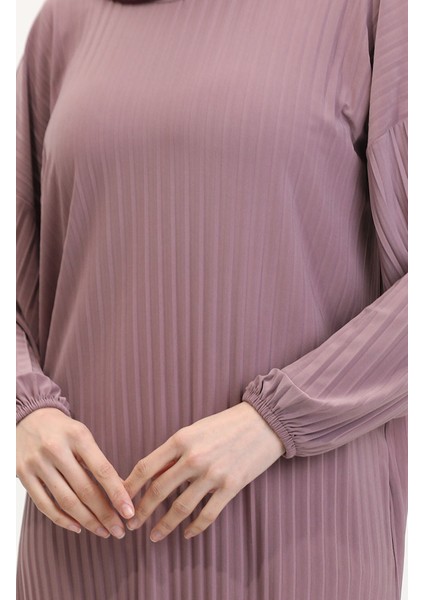 Piliseli Tunik Etek Ikili Takım 0015-06 Vizon fırsatları