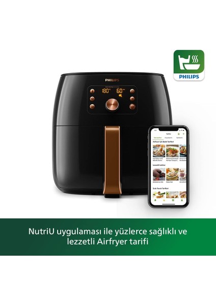 Xxl 7.3l Geniş Hacimli Premium Rapid Air Airfryer, Fırına Göre 1,5 Kat Hızlı Pişirme, Onerous Tartı Hediye modelleri
