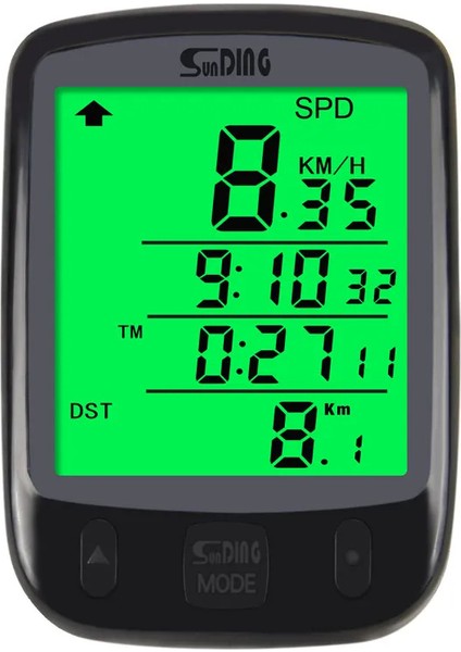 Sunding Km Sayacı Işıklı LCD Ekran Çok Fonksiyonlu Hız Göstergeli Bisiklet Bilgisayarı