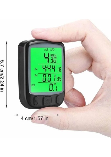Sunding Km Sayacı Işıklı LCD Ekran Çok Fonksiyonlu Hız Göstergeli Bisiklet Bilgisayarı