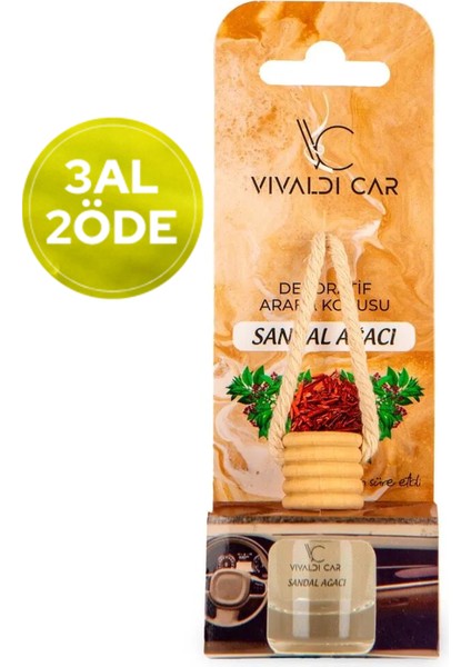 Sandal Ağacı Oto Kokusu Ipli Asma Araba Kokusu 8ml