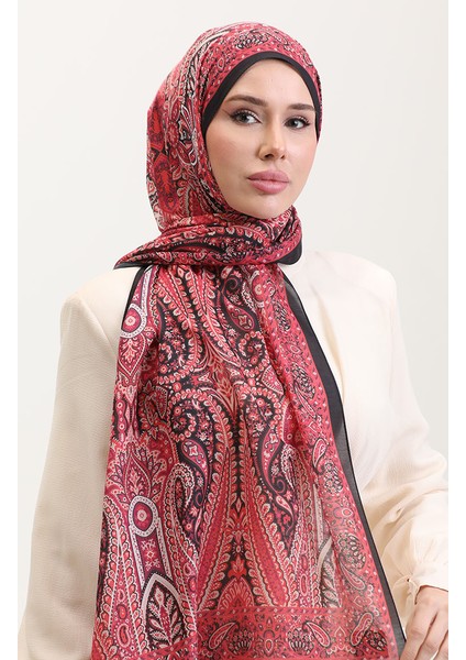 Karaca Etnik Desenli Koton Şal 81084-04 Siyah Fuşya