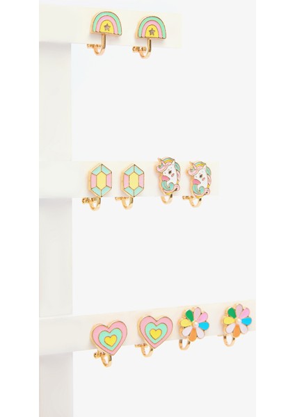 Girls Unicorn Renkli Küpe