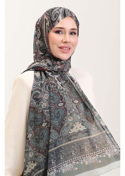Karaca Etnik Desenli Koton Şal 81086-01 Mint Yeşili