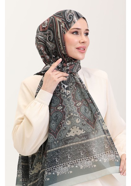 Karaca Etnik Desenli Koton Şal 81086-01 Mint Yeşili