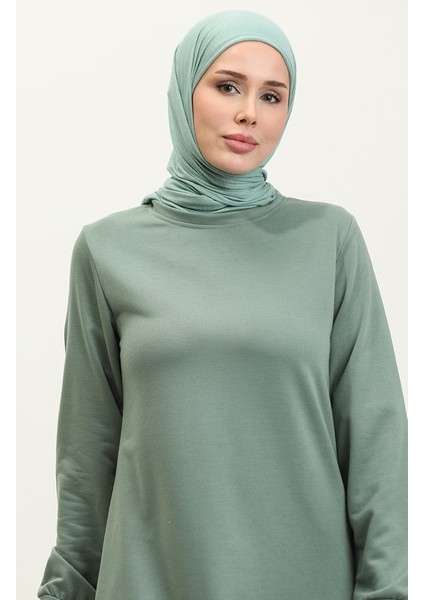 Iki Iplik Tunik Pantolon Ikili Takım 0001-03 Çağla Yeşili modelleri