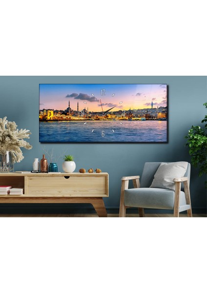 Yatay Ortadan Saatli Dini Temalı Cam Tablo YSOD114 fırsatları