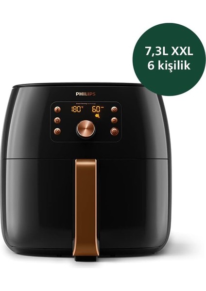 Airfryer Premium Bakır Renk Xxl 7.3 Lt Geniş Hacim Yağsız Fritöz - Onerous Tartı fırsatları