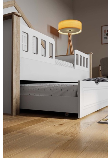 Çocuk Montessori Karyola Yavrulu, Beyaz, 90 x 190 ( Mdf Malzeme) indirimleri