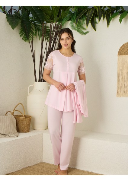Lohusa 3'lü Set Pijama Takımı 3539