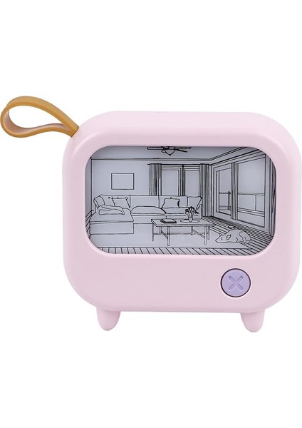 Tv Şekilli Işık Boyama Dekoratif LED Işıklı Gece Lambası 2 Işık Modu Sevimli Ev Dekorasyonu fırsatları