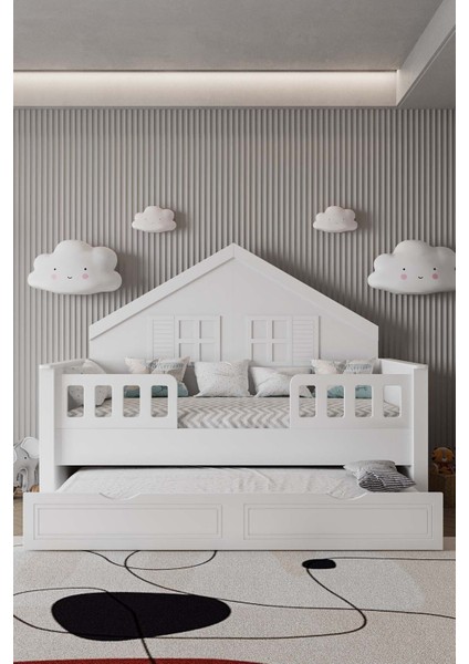 Çocuk Montessori Karyola Yavrulu, Beyaz, 90 x 190 ( Mdf Malzeme) fiyatları