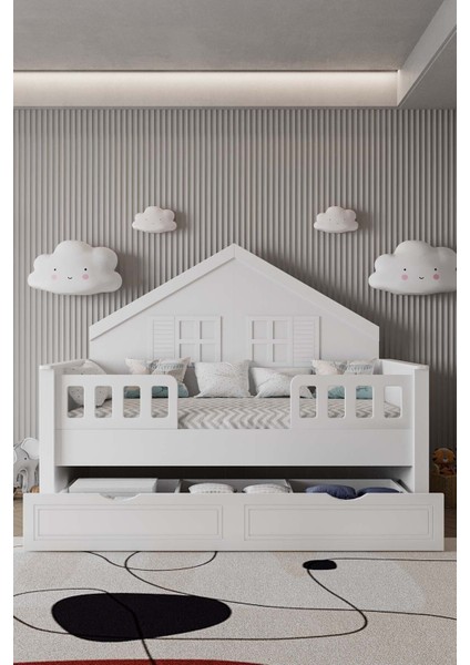 Çocuk Montessori Karyola Yavrulu, Beyaz, 90 x 190 ( Mdf Malzeme) modelleri