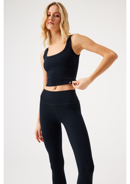 Aura Yüksek Bel 7/8 Modal Tayt Siyah fiyatları