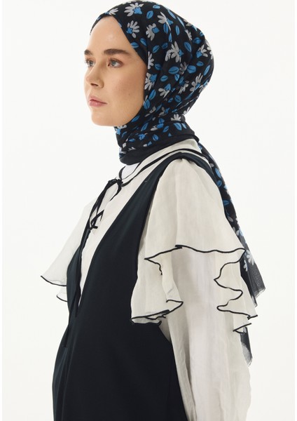 Farah Çizgi Karakter Desen Siyah Pamuklu Şal