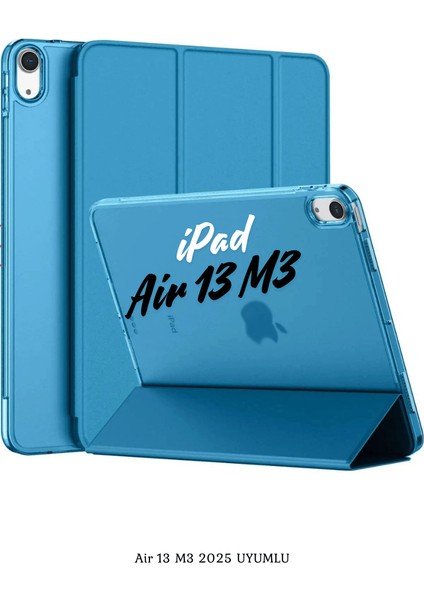 Apple iPad Air 13 2025 M3 Çip Uyumlu Standlı Katlanabilir Fuchsia Smart Cover Tablet Kılıfı