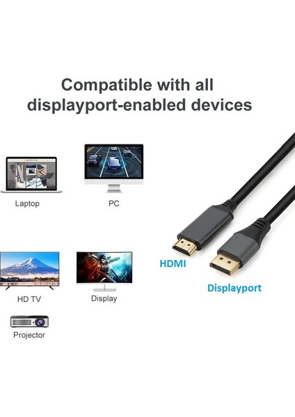 ZR842 DP To HDMI Dönüştürücü Kablo 1.8 M