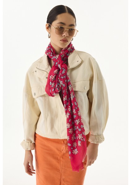 Farah Çizgi Karakter Desen Fuşya Pamuklu Şal fırsatları