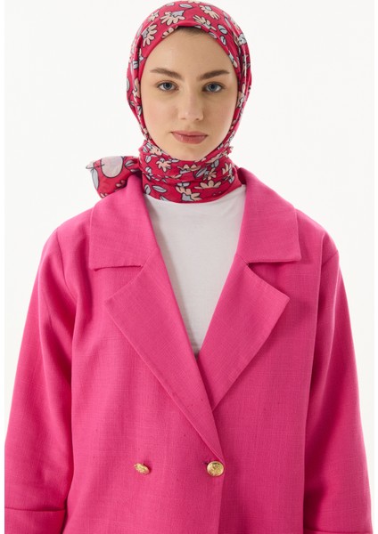 Farah Çizgi Karakter Desen Fuşya Pamuklu Şal indirimleri