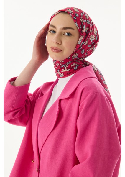 Farah Çizgi Karakter Desen Fuşya Pamuklu Şal