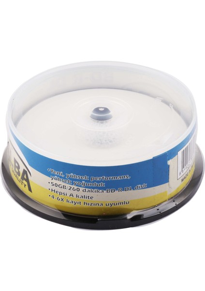 Blu-Ray Bd-R 6X 50Gb 15Li Cake Box Prıntable fiyatları