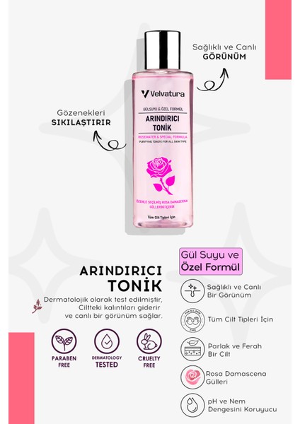 Gül Suyu Tonik Arındırıcı, Aydınlatıcı ve Canlandırıcı