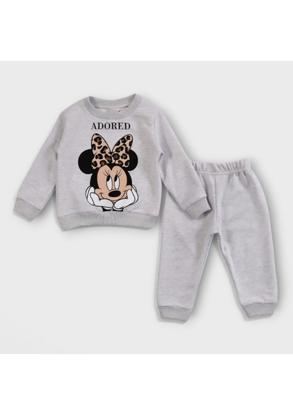 Mickey Mouse Baskılı-Penye-Gündelik-Adored Yazılı-2 Li Çocuk Takımı