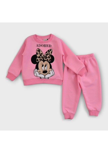 Mickey Mouse Baskılı-Penye-Gündelik-Adored Yazılı-2 Li Çocuk Takımı