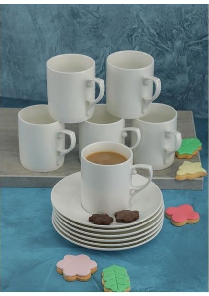 CKR3301 Porselen 6'lı Nescafe Fincan Takımı Seti 12 Parça