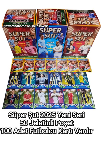 Efsane-Prime 2025 Süper Şut (50 Jelatinli Paket 100 Kart) Yeni Güncel Transferler Süper Futbolcular Kağıt Oyunu fiyatları
