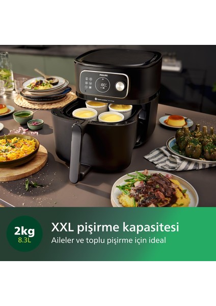 8.3 L (Yeni Seri) Aile Boyu Kapasite 22'in1 Uzaktan Bağlantılı Premium Airfryer | 7 Porsiyon - Onerous Tartı Hediye