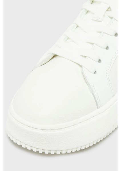 Logolu Deri Sneaker Ayakkabı YW0YW0176901W Bayan Ayakkabı YW0YW01769 01W