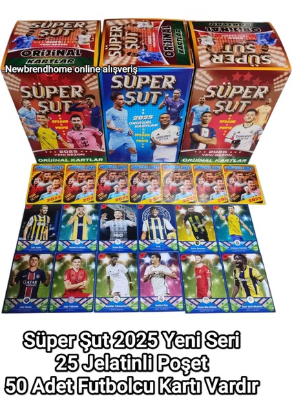 Efsane-Prime 2025 Süper Şut (25 Jelatinli Paket 50 Kart) Yeni Güncel Transferler Süper Futbolcular Oyun Kağıtları fiyatları