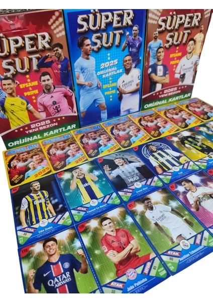 Efsane-Prime 2025 Süper Şut (25 Jelatinli Paket 50 Kart) Yeni Güncel Transferler Süper Futbolcular Oyun Kağıtları fırsatları