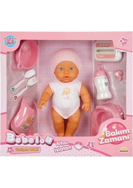 3823 Bebelou Bakım Zamanı Sesli Gülen Ağlayan Bebek 32 cm -Sunman