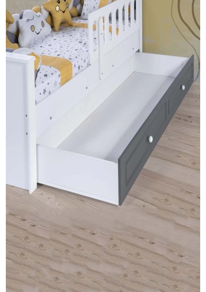Renas Yavru Yataklı Kapitoneli Çocuk Karyola (%100 Mdf Malzeme)